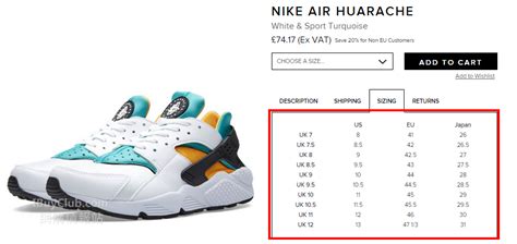 wie fällt nike air huarache aus|Nike Huarache size chart.